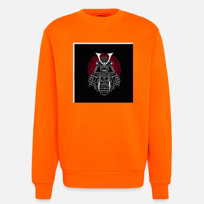 Samurai-Helm mit rotem Wappen - Sweatshirt - made by SPREAD  - SUNSET ORANGE