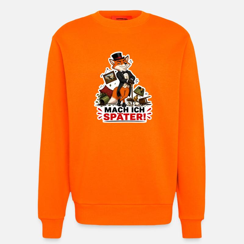 Mach ich später – Frecher Fuchs - Sweatshirt - made by SPREAD  - SUNSET ORANGE