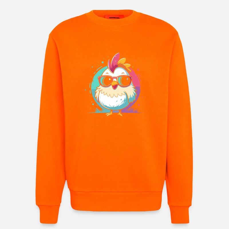 Auffällige Mädchen-Pastell-Sonnenbrille - Sweatshirt - made by SPREAD  - SUNSET ORANGE