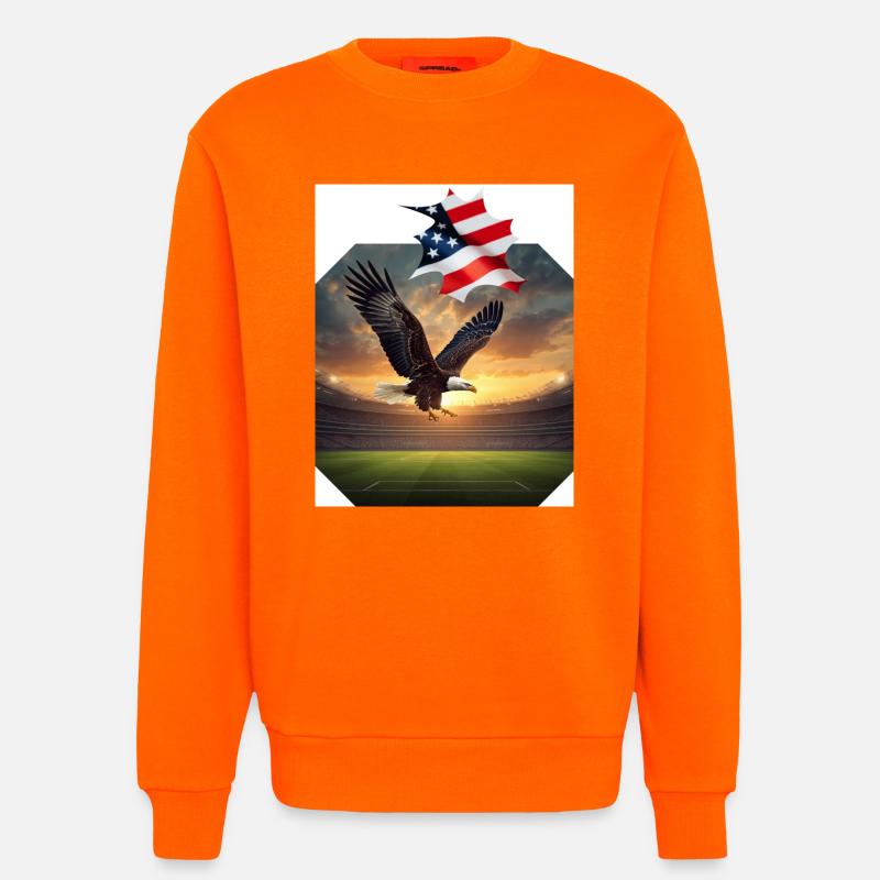 Patriotic eagle in stadium - Sweatshirt - made by SPREAD - SUNSET ORANGE