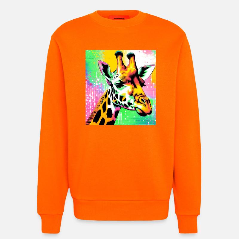 Giraffe - Sweatshirt - made by SPREAD  - SUNSET ORANGE