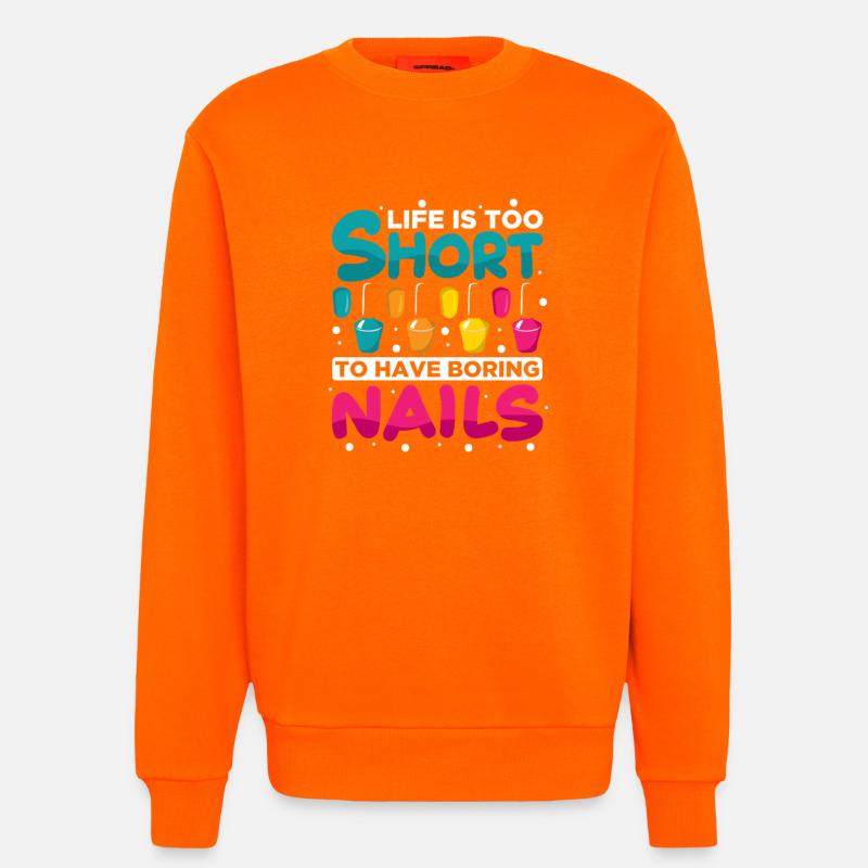 Nageldesigner Nageldesignerin Kosmetik Nagelstudio - Sweatshirt - made by SPREAD  - SUNSET ORANGE