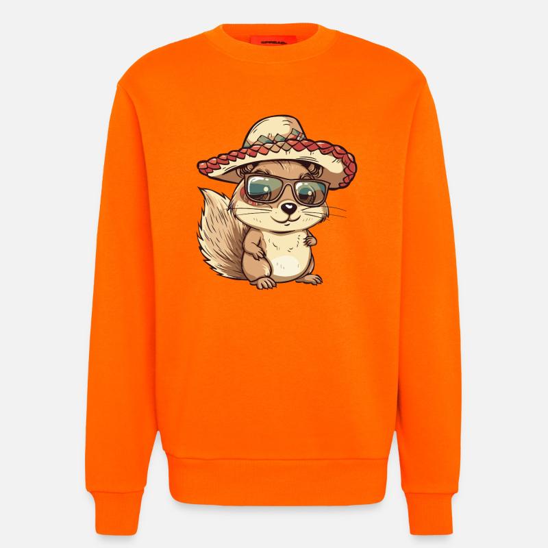 Eichhörnchen Comic Lustig Sombrero - Sweatshirt - made by SPREAD  - SUNSET ORANGE