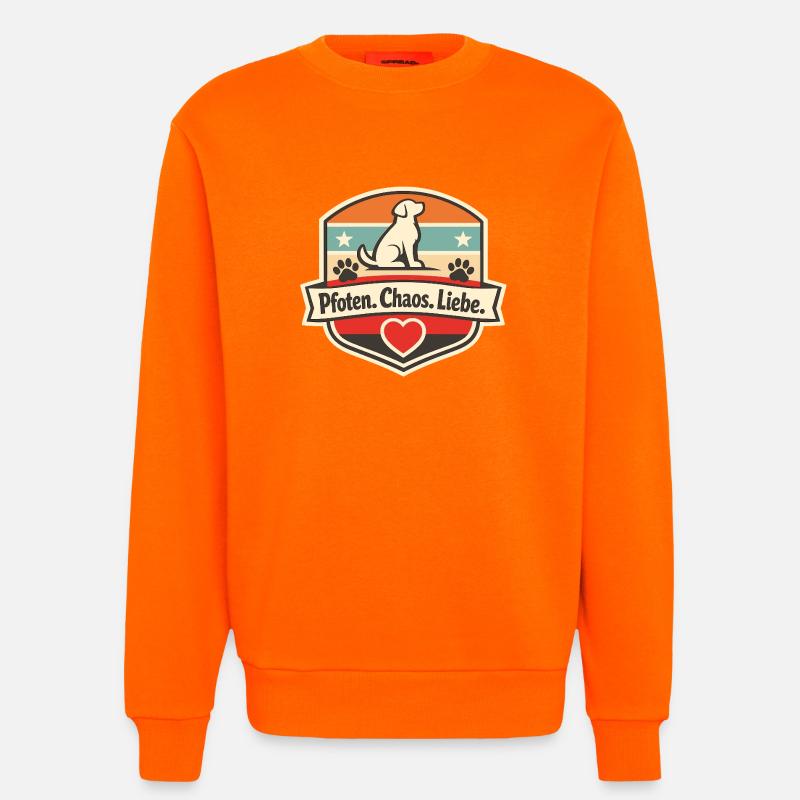 Pfoten Chaos Liebe Patch - Sweatshirt - made by SPREAD  - SUNSET ORANGE