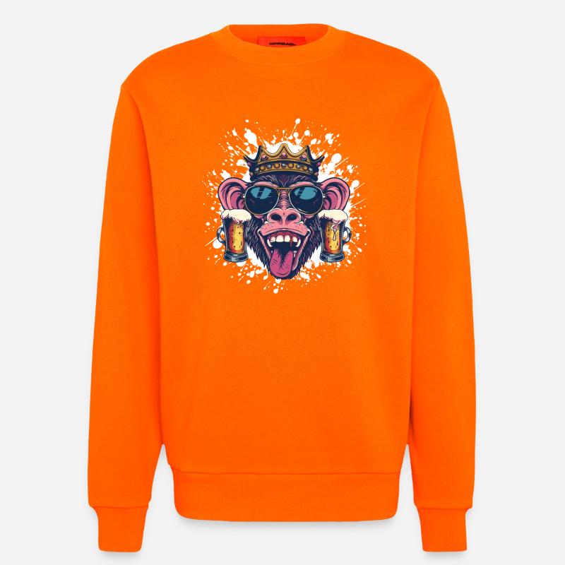 Affe Bier Lustig - Sweatshirt - made by SPREAD - SUNSET ORANGE