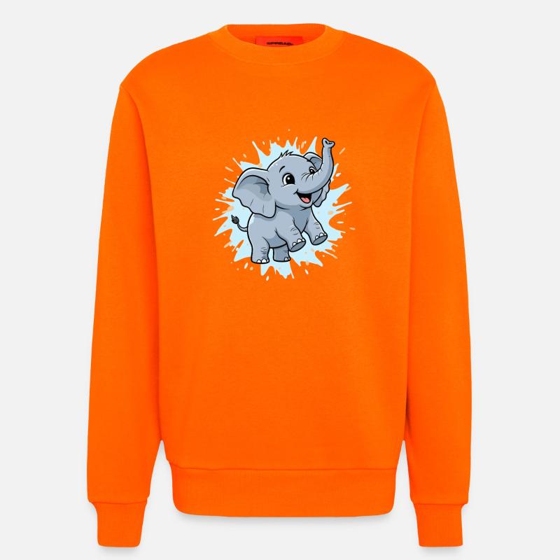 Süßer Elefant mit Farbspritzer - Sweatshirt - made by SPREAD - SUNSET ORANGE