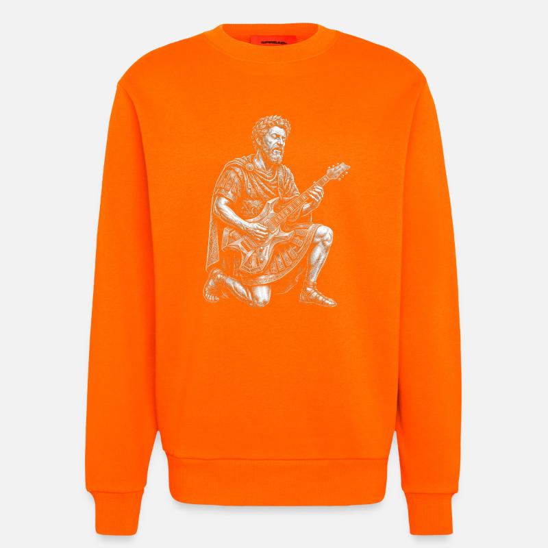 Marcus Aurelius plays guitar - Sweatshirt - made by SPREAD  - SUNSET ORANGE