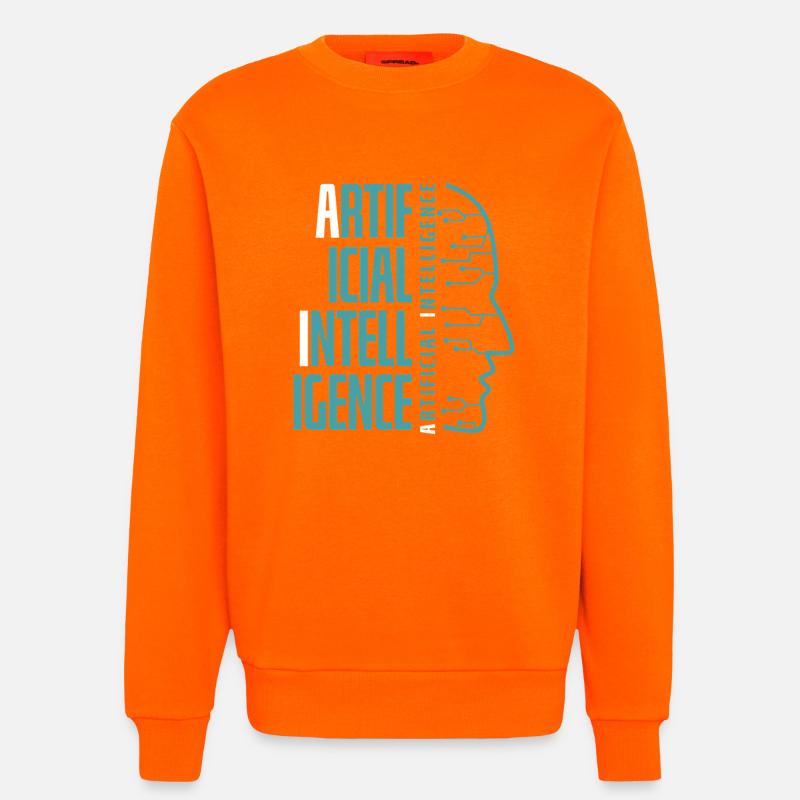 Artificial Intelligence Circuit Face Design - Sweatshirt - made by SPREAD  - SUNSET ORANGE