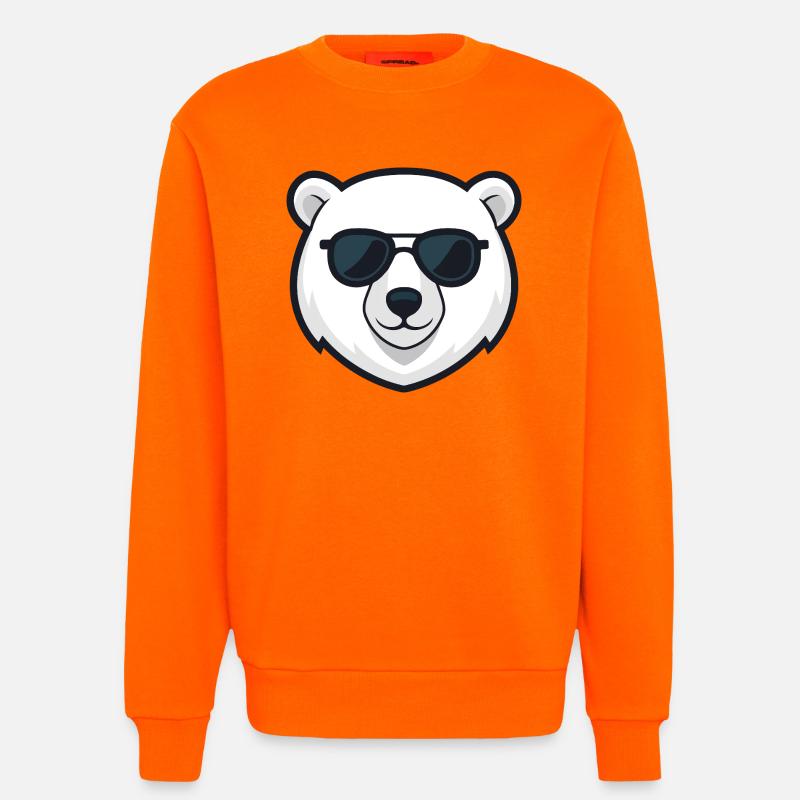 Eisbär-Schwarzbrille - Sweatshirt - made by SPREAD  - SUNSET ORANGE