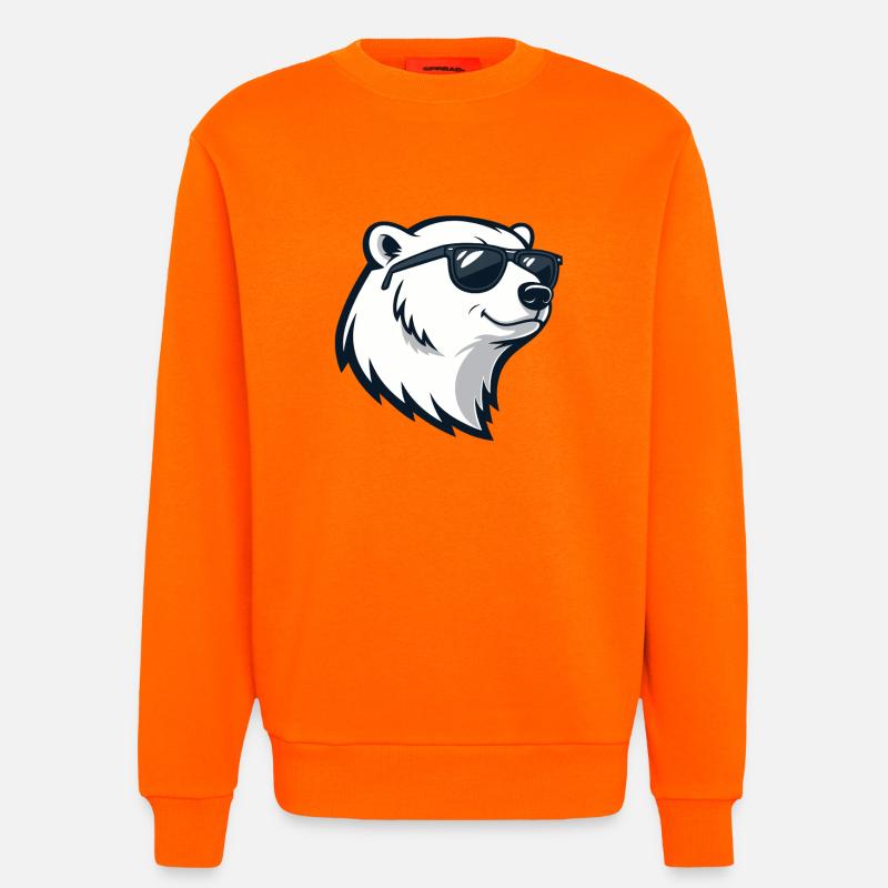 Eisbär mit Brille - Sweatshirt - made by SPREAD  - SUNSET ORANGE
