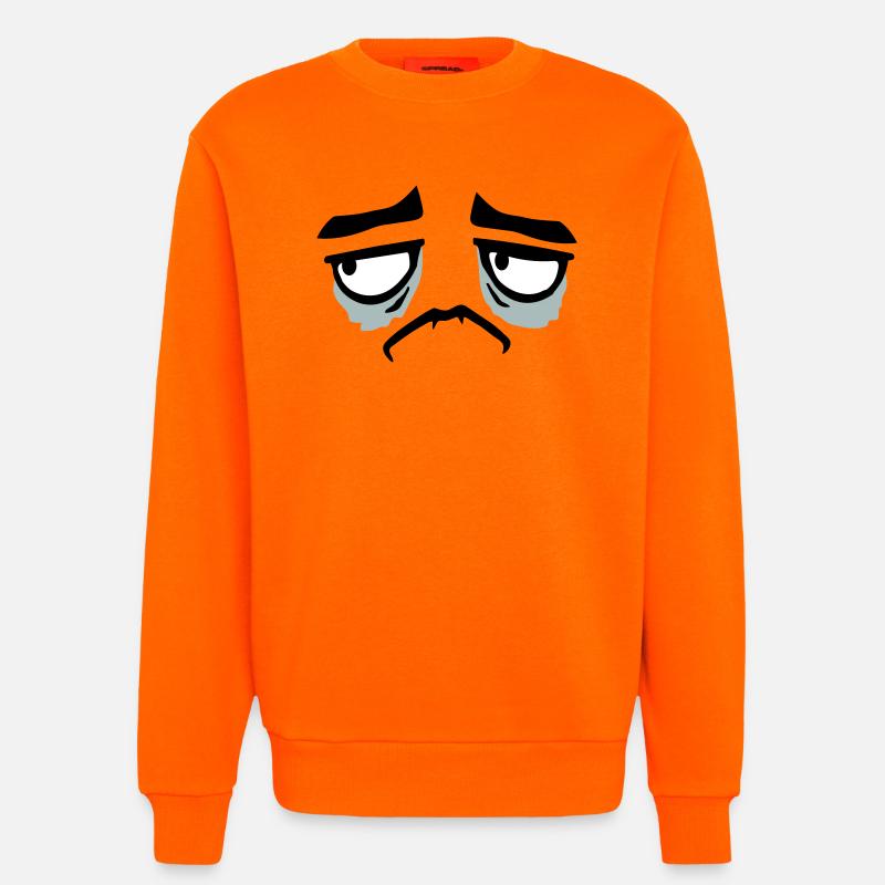 Grumpy sad disappointed face funny - Sweatshirt - made by SPREAD - SUNSET ORANGE