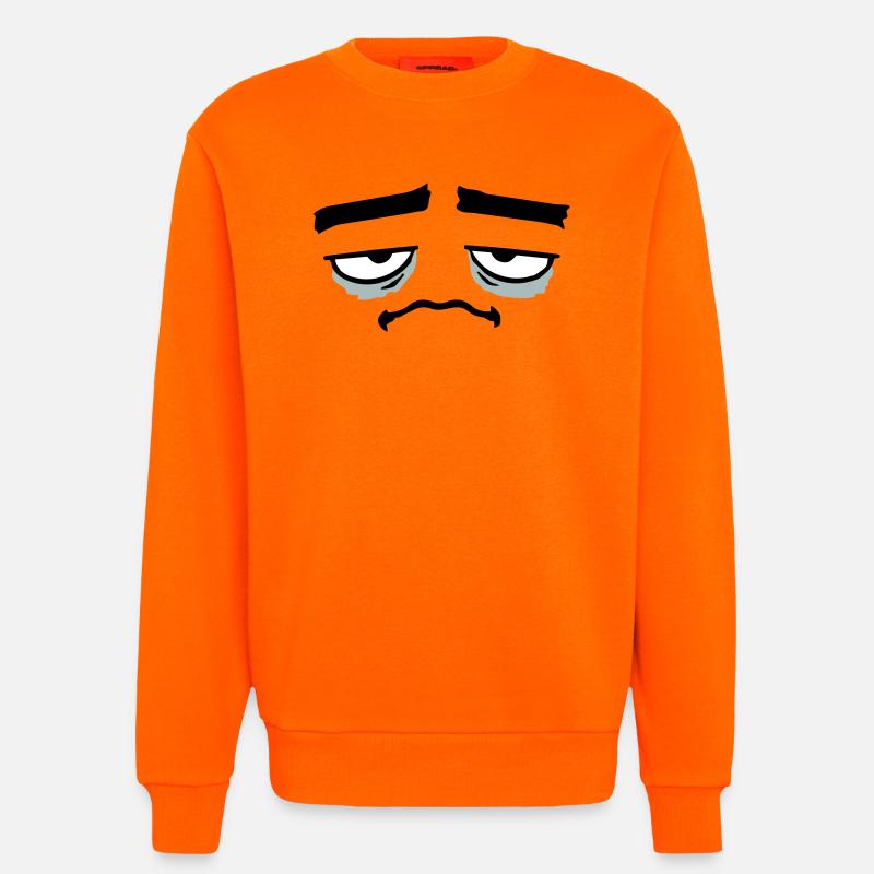 Grumpy sad disappointed face funny - Sweatshirt - made by SPREAD  - SUNSET ORANGE