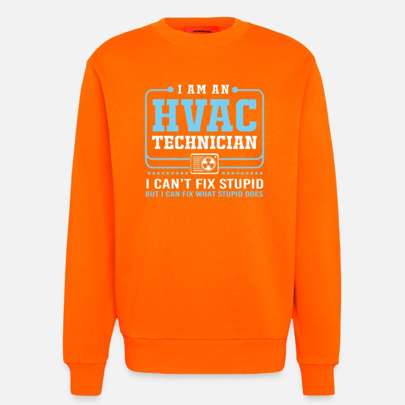 Technicien climatisation Technicien en réfrigération Chauffage - Sweat bio décontracté fabriqué en UE - SUNSET ORANGE