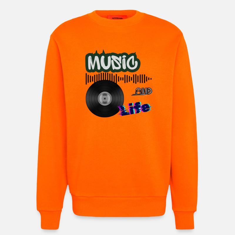 vinyle - Sweat bio décontracté fabriqué en UE - SUNSET ORANGE