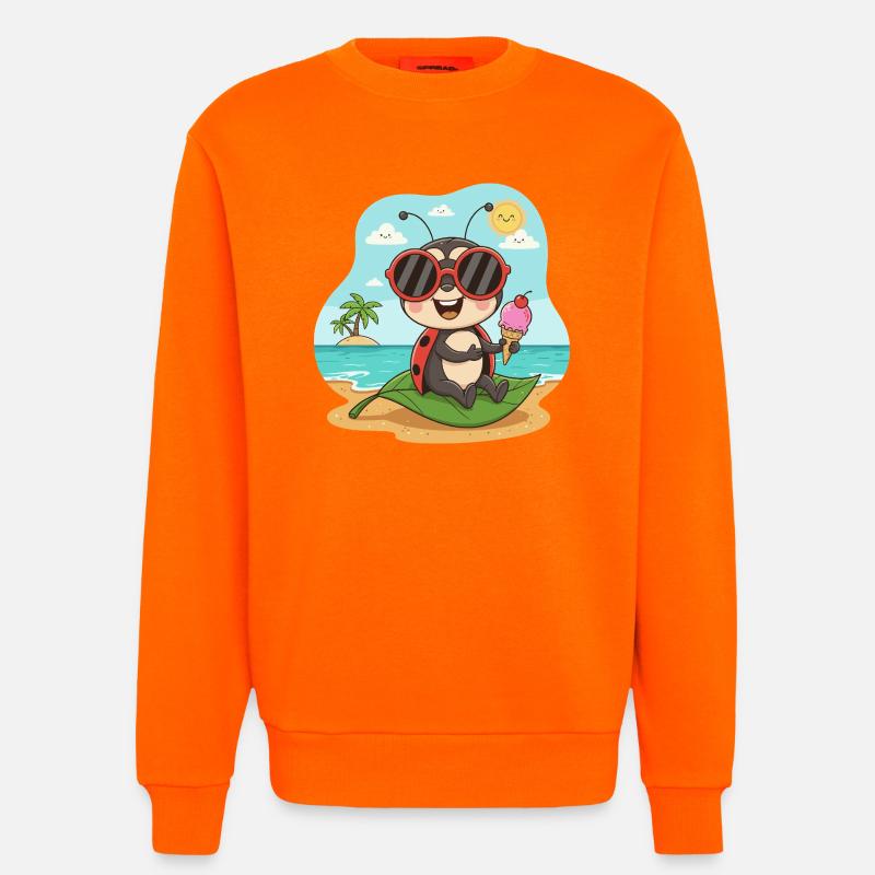 Strandkäfer mit Eis und Sonnenbrille - Sweatshirt - made by SPREAD  - SUNSET ORANGE