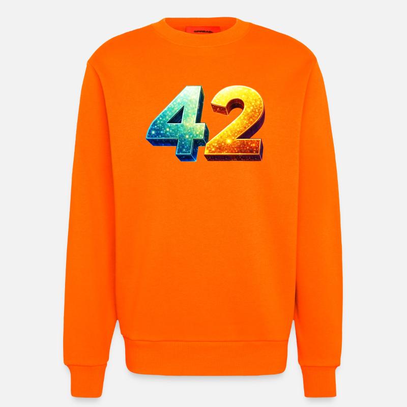 42 Cosmic Number – Nerd & Sci-Fi Design - Sweatshirt - made by SPREAD  - SUNSET ORANGE