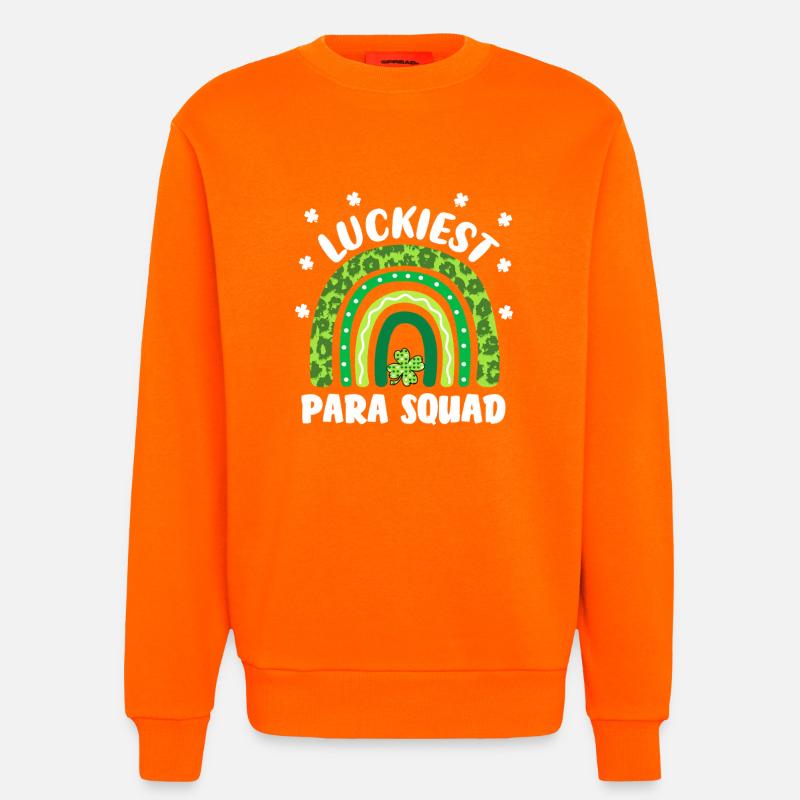 Équipe para-parachute la plus chanceuse - Sweat bio décontracté fabriqué en UE - SUNSET ORANGE