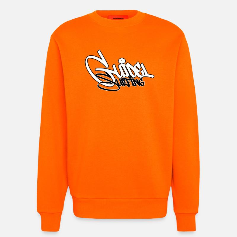 Surfen Graffiti Schwarz - Sweatshirt - made by SPREAD  - SUNSET ORANGE