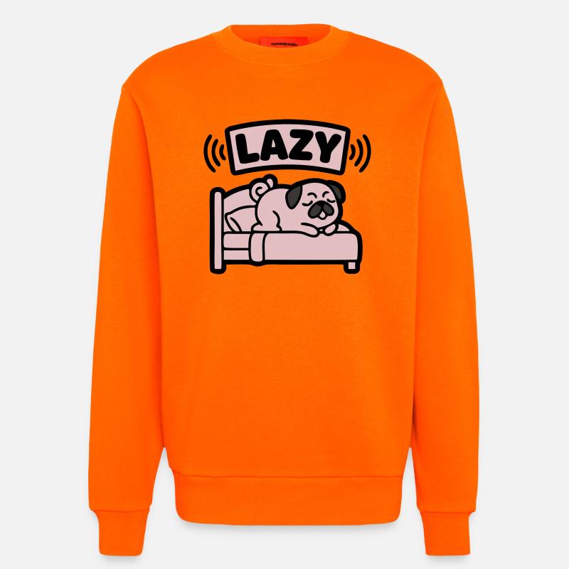 Lazy Mops Hund Bett Introvertiert - Sweatshirt - made by SPREAD  - SUNSET ORANGE