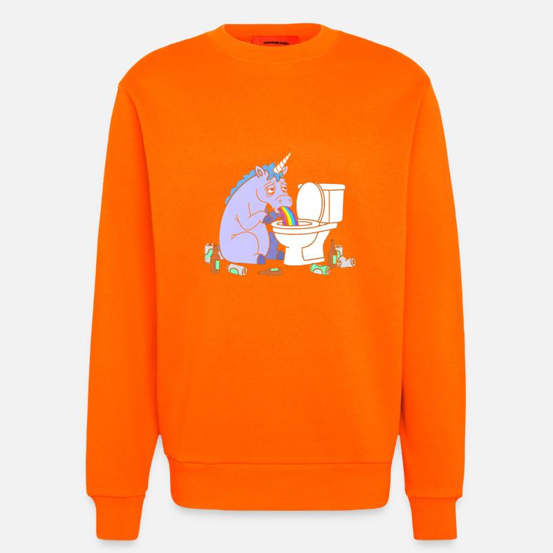 Klo Regenbogen Einhorn - Sweatshirt - made by SPREAD  - SUNSET ORANGE