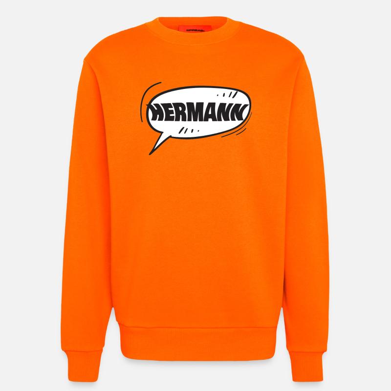 First name Hermann - Sweatshirt - made by SPREAD  - SUNSET ORANGE
