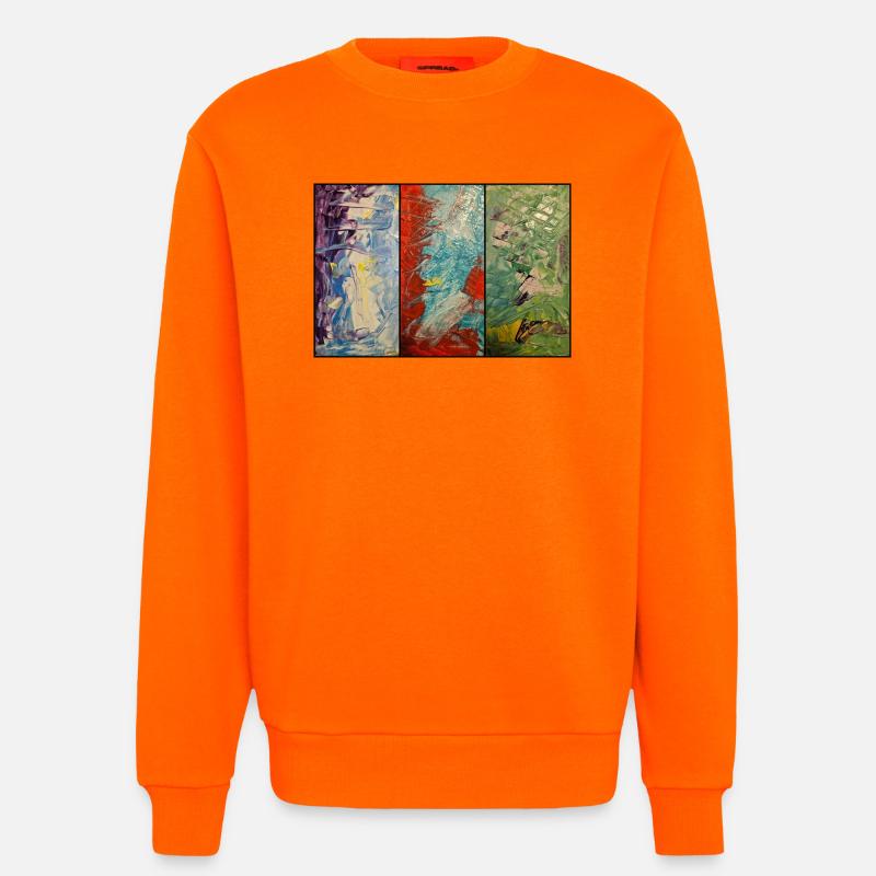 Flux de couleur triptyque - Sweat bio décontracté fabriqué en UE - SUNSET ORANGE