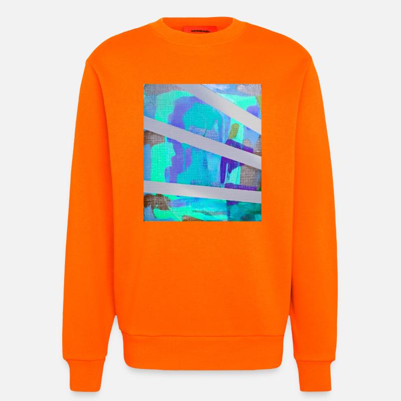Neon Abstract Stripe Collage - Sweatshirt - made by SPREAD  - SUNSET ORANGE