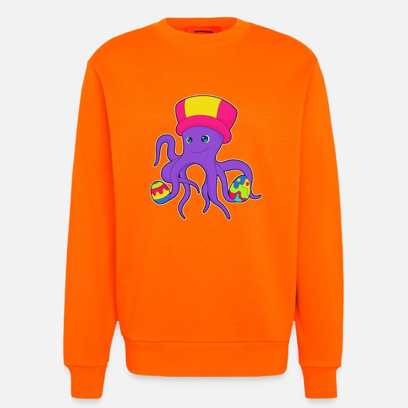 Octopus Easter Easter Eggs - Sweatshirt - made by SPREAD - SUNSET ORANGE