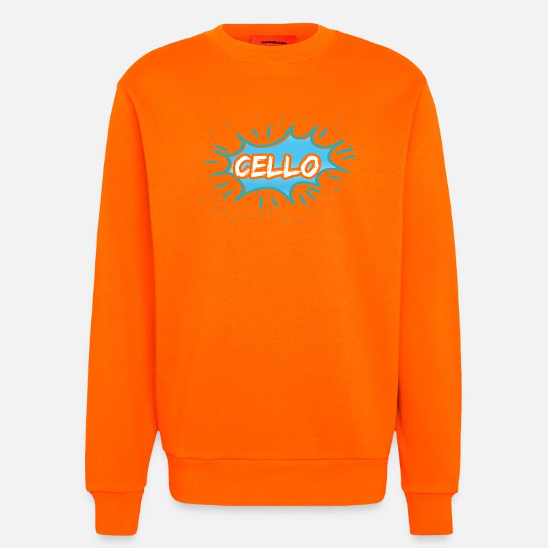 Geschenk Cello - Sweatshirt - made by SPREAD - SUNSET ORANGE