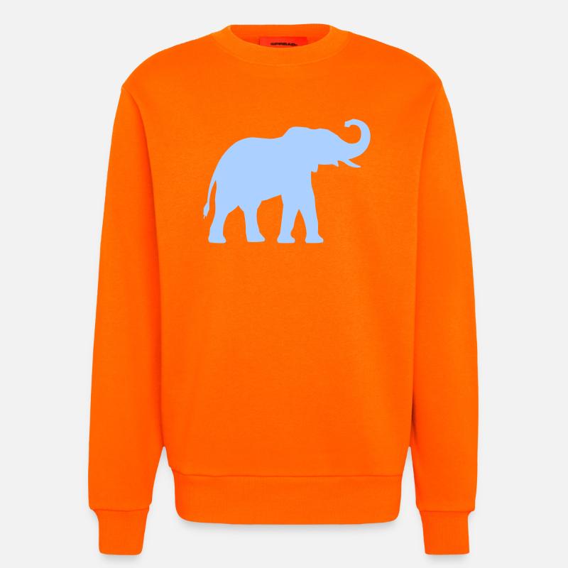 Blauer Elefantenumriss - Sweatshirt - made by SPREAD  - SUNSET ORANGE