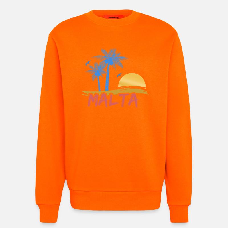 Malte - Sweat bio décontracté fabriqué en UE - SUNSET ORANGE