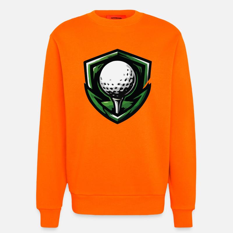 Shield Golf Ball Emblem - Sweatshirt - made by SPREAD - SUNSET ORANGE