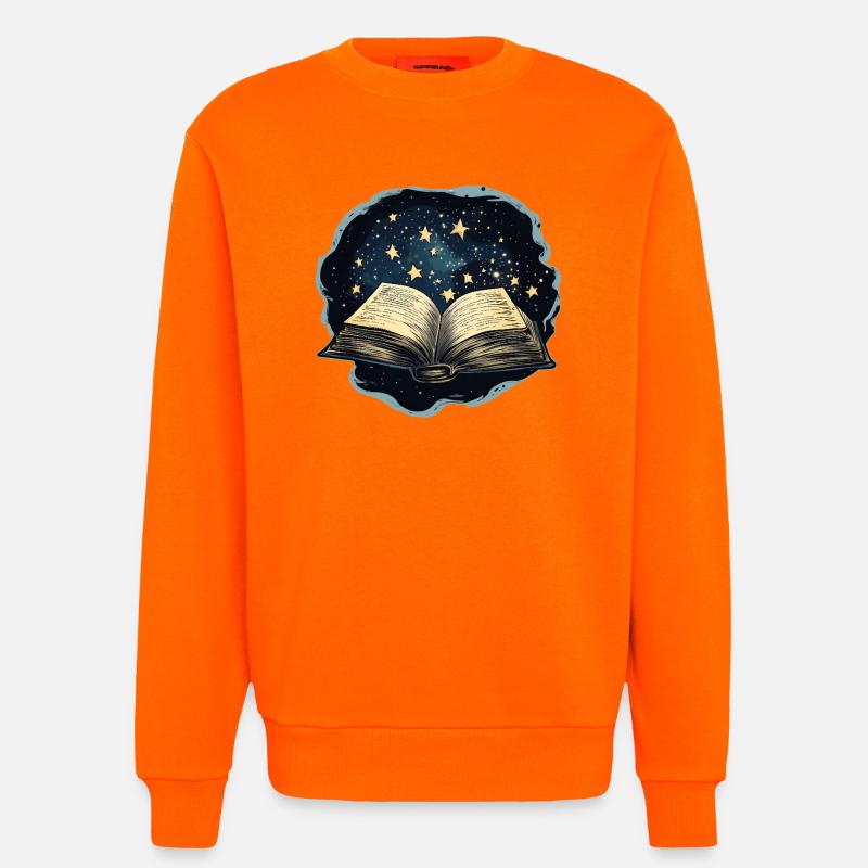 Buch mit Sternen - Sweatshirt - made by SPREAD - SUNSET ORANGE