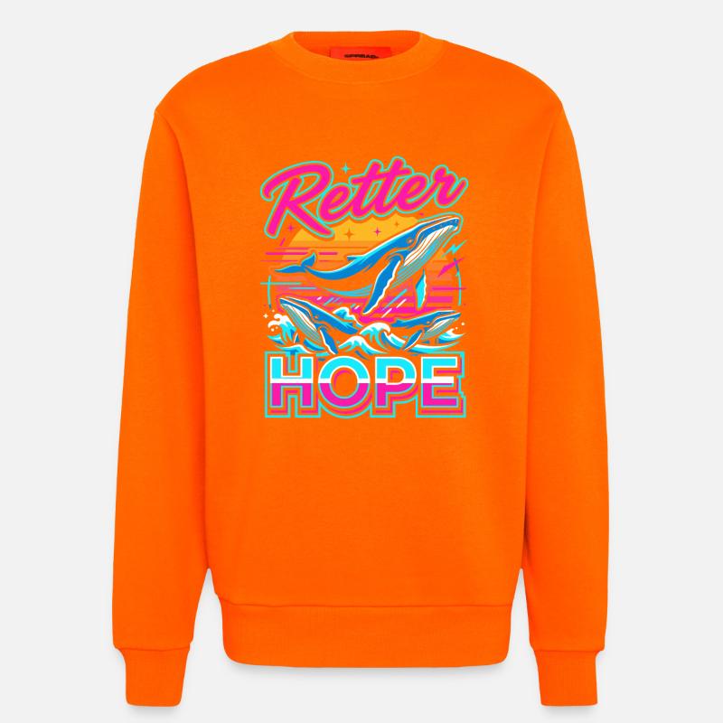 Neon-Wal Hoffnung - Sweatshirt - made by SPREAD - SUNSET ORANGE
