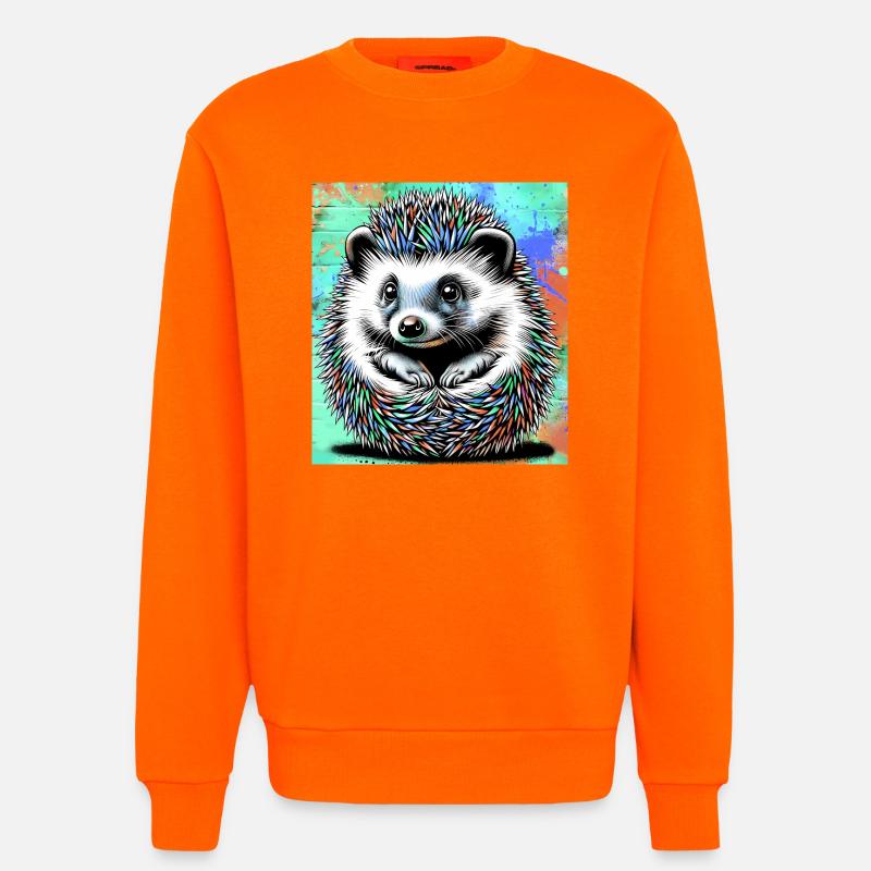 hérisson - Sweat bio décontracté fabriqué en UE - SUNSET ORANGE