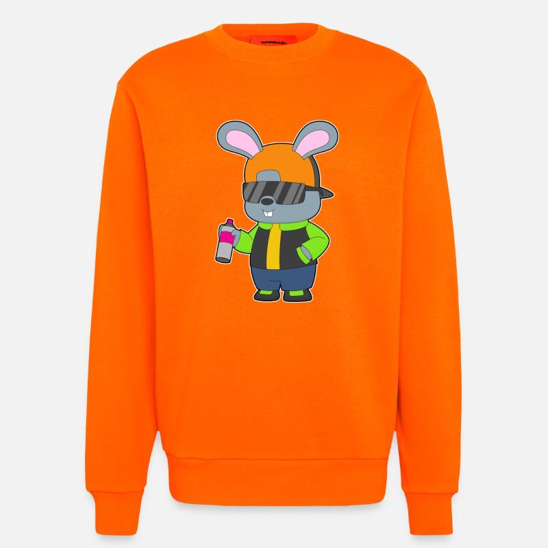 Rabbit Sprayer Spray Can - Sweatshirt - made by SPREAD  - SUNSET ORANGE
