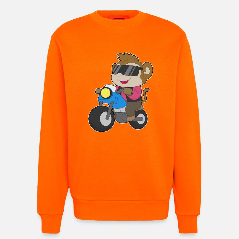 Monkey Motorcycle - Sweatshirt - made by SPREAD  - SUNSET ORANGE