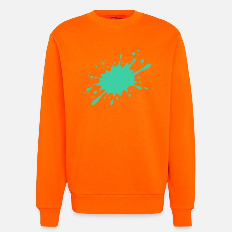 Turquoise paint splash - Sweatshirt - made by SPREAD - SUNSET ORANGE