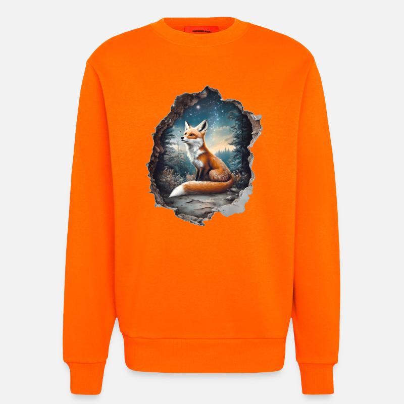Fox Star Forest - Sweatshirt - made by SPREAD - SUNSET ORANGE