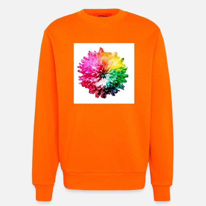 Regenbogen Blüte Explosion - Sweatshirt - made by SPREAD - SUNSET ORANGE