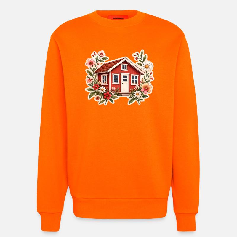 rotes_Haus_2 - Sweatshirt - made by SPREAD  - SUNSET ORANGE