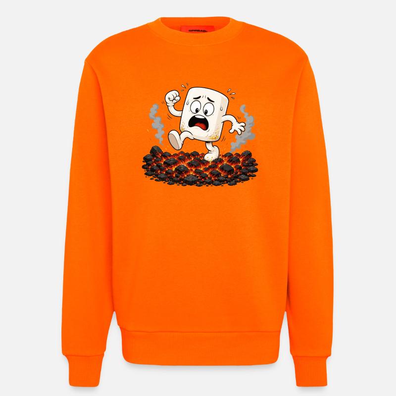 Marshmallow läuft über glühende Kohlen - Sweatshirt - made by SPREAD  - SUNSET ORANGE