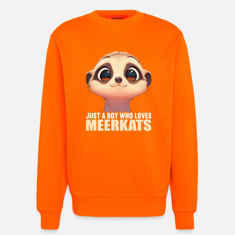 Suricate Erdmännchen - Sweat bio décontracté fabriqué en UE - SUNSET ORANGE