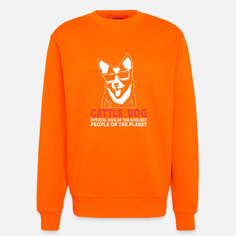 Bouvier australien chien - Sweat bio décontracté fabriqué en UE - SUNSET ORANGE