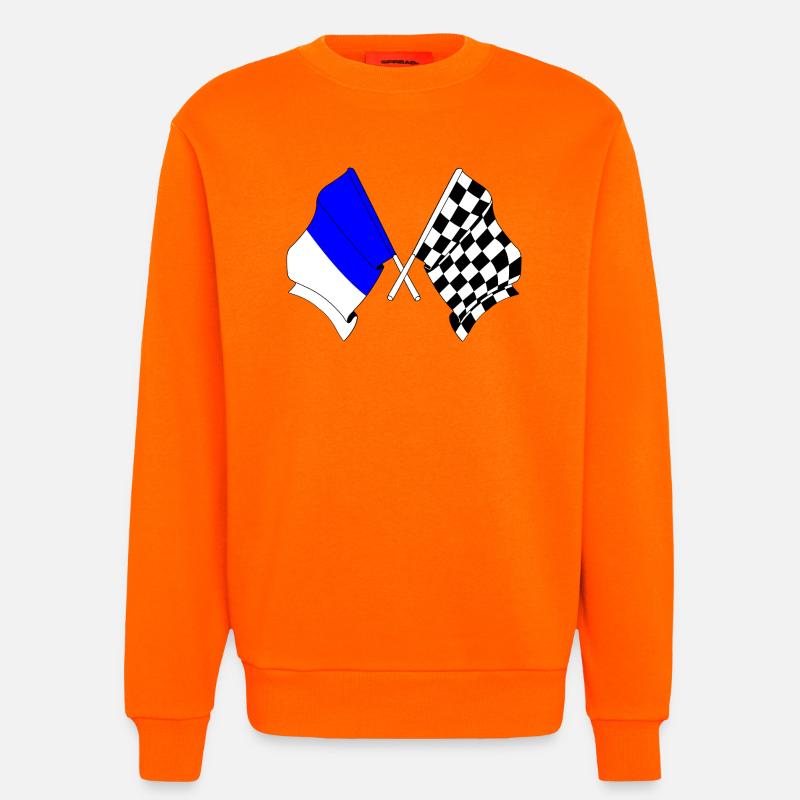 Drapeaux de course de Spa - Sweat bio décontracté fabriqué en UE - SUNSET ORANGE
