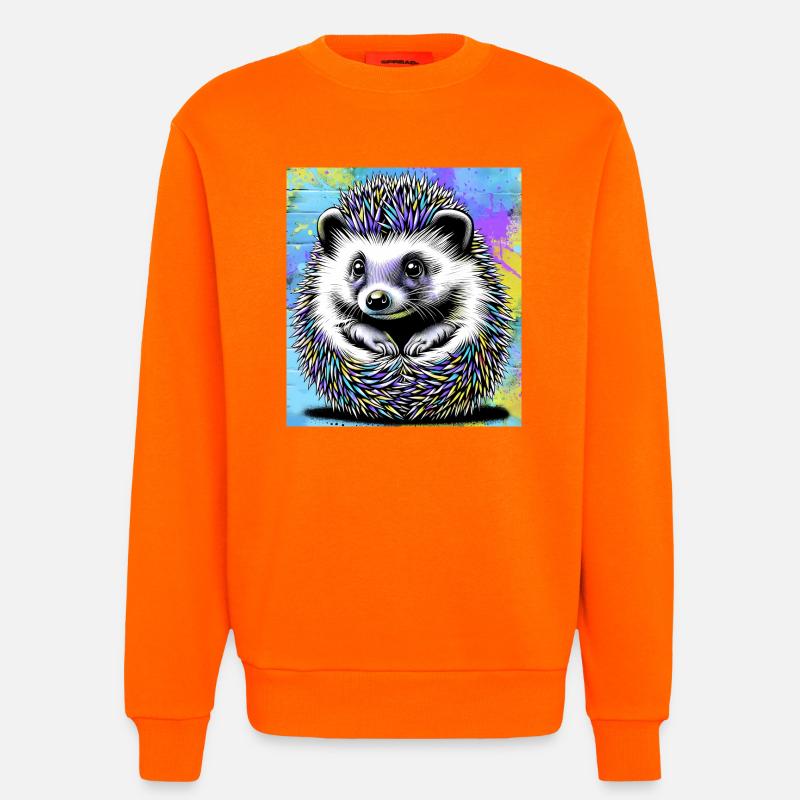 hérisson - Sweat bio décontracté fabriqué en UE - SUNSET ORANGE