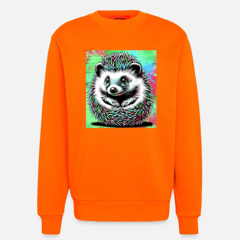 hérisson - Sweat bio décontracté fabriqué en UE - SUNSET ORANGE