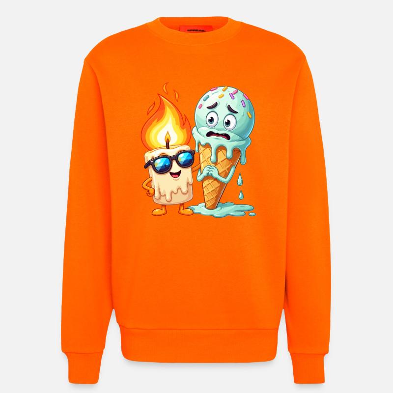 Flammenfreund Eiscreme Duo - Sweatshirt - made by SPREAD  - SUNSET ORANGE