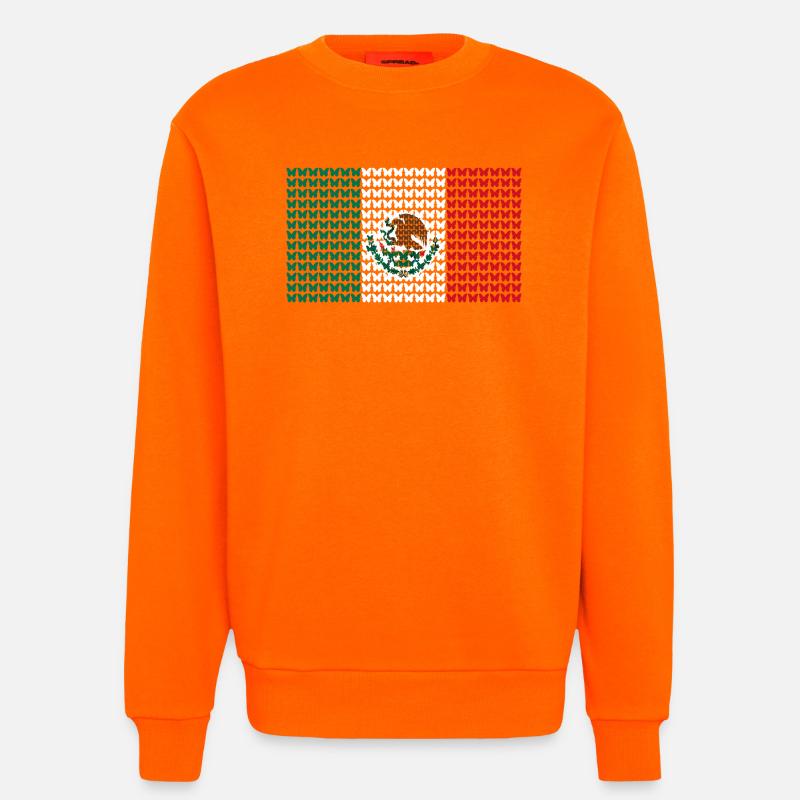 Mexiko Rasterflag Muster - Sweatshirt - made by SPREAD  - SUNSET ORANGE