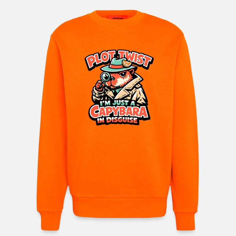 Plot Twist Capybara Detective - Sweatshirt - made by SPREAD - SUNSET ORANGE